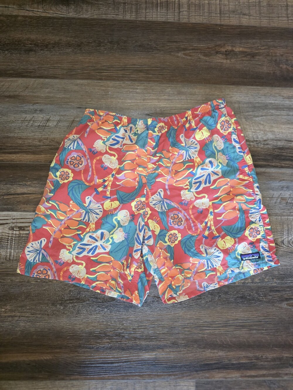 Patagonia Men's Coral Tropical Print Swim Shorts